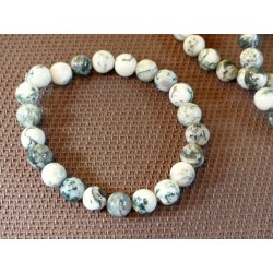 Agate Arborisée Bracelet en Perles de 8mm