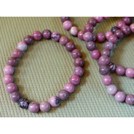 Rhodonite Bracelet en Perles de 8mm Rhodonite Bracelet en Perles de 8mm