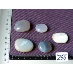 Agate Naturelle Lot de 5 Pierres Plates Mini 53g