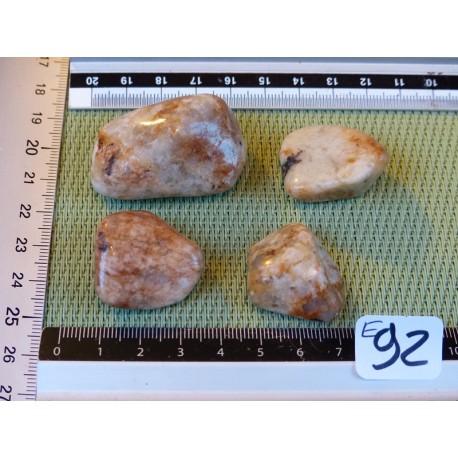 Cassitérite sur quartz Lot de 4 Pierres Roulées 75g