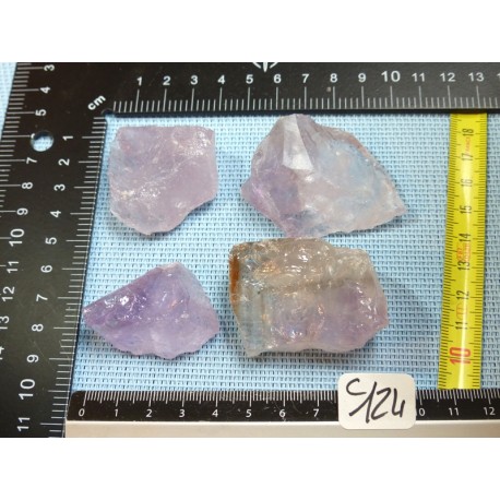 Amethyste Brésil Lot de 4 Pierres Brutes Massives 154g