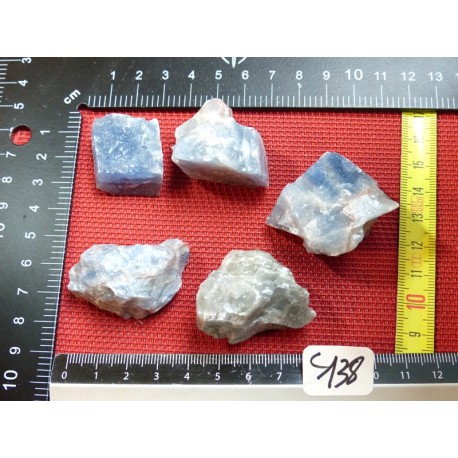 Calcite Bleue Lot de 5 Pierres Brutes 146g