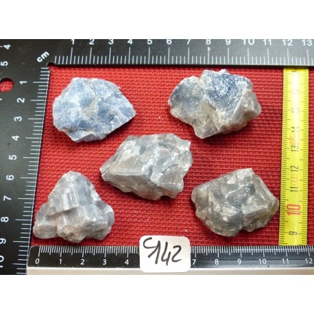 Calcite Bleue Lot de 5 Pierres Brutes 136g