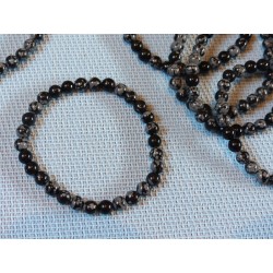 Obsidienne Flocon de Neige Bracelet en Perles de 6mm