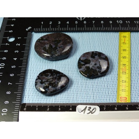 Gabbro Lot de 3 Pierres Plates 53g Gabbro Lot de 3 Pierres Plates 53g