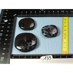 Gabbro Lot de 3 Pierres Plates 65g