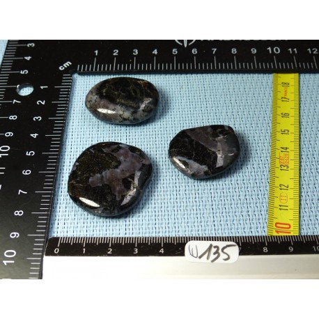 Gabbro Lot de 3 Pierres Plates 53g