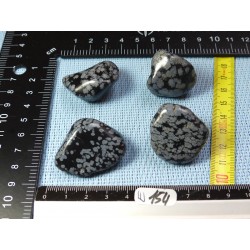 Obsidienne Flocon de Neige Lot de 4 Pierres Roulées 74g