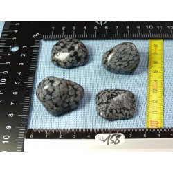 Obsidienne Flocon de Neige Lot de 4 Pierres Roulées 73g qualité moyenne