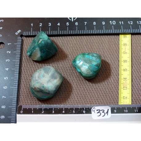 Malachite Chrysocolle Lot de 3 Pierres Roulées 110g