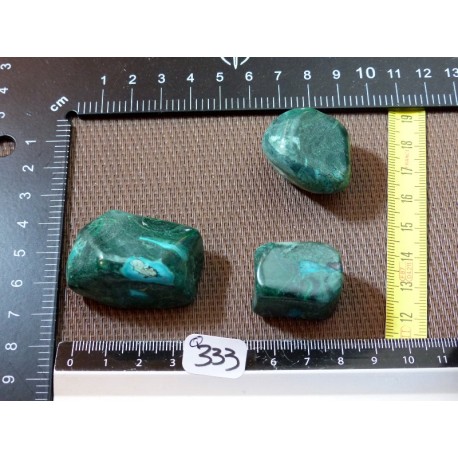 Malachite Chrysocolle Lot de 3 Pierres Roulées 116g