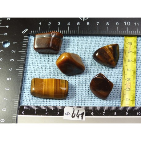 Oeil de Tigre Lot de 5 Pierres Roulées 58g Oeil de Tigre Lot de 5 Pierres Roulées 58g