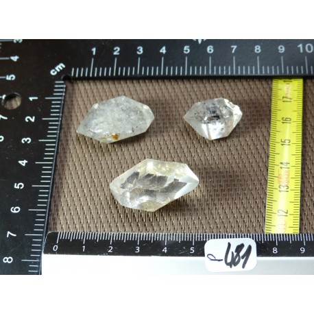 Pointe de Cristal de Roche Lot de 3 Pointes Biterminées 28g