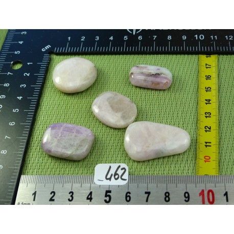 Kunzite Tanzanie Lot de 5 Pierres Plates 60g