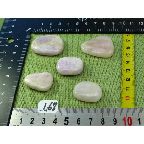 Kunzite Tanzanie Lot de 5 Pierres Plates 60g