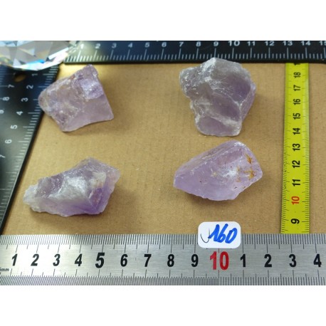 Amethyste Brésil Lot de 4 Pierres Brutes Massives 134g