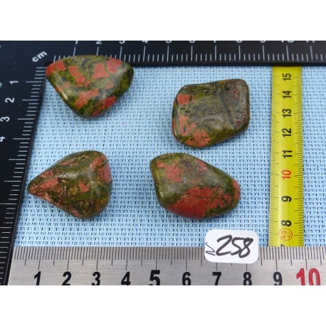 Unakite Lot de 4 Pierres Roulées 83gr