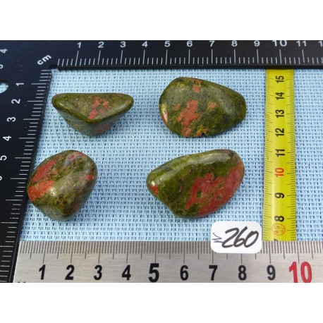 Unakite Lot de 4 Pierres Roulées 81gr