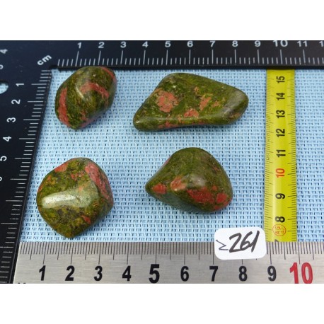 Unakite Lot de 4 Pierres Roulées 79gr