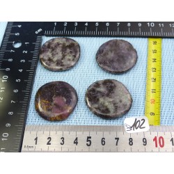 Lépidolite Lot de 4 Pierres Plates Fines 52g