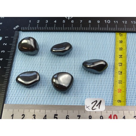 Hematite Lot de 5 Pierres Roulées 71g Hematite Lot de 5 Pierres Roulées 71g