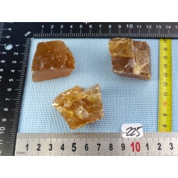 Calcite Miel Lot de 3 Pierres Brutes 187g