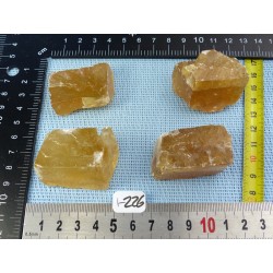 Calcite Miel Lot de 4 Pierres Brutes 164g