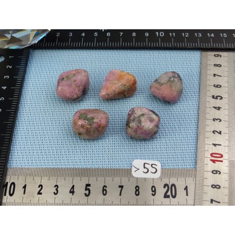 Cobalto Calcite Lot de 5 Pierres Semi Roulées 66g Cobalto Calcite Lot de 5 Pierres Semi Roulées 66g