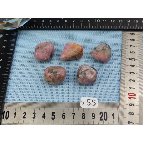 Cobalto Calcite Lot de 5 Pierres Semi Roulées 66g