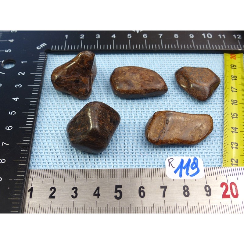 Bronzite Lot de 5 Pierres Roulées 68g