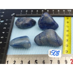 Quartz bleu - Aventurine bleue Lot de 4 Pierres Roulées 94g