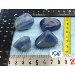 Quartz bleu - Aventurine bleue Lot de 4 Pierres Roulées 102g